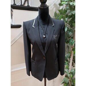 DIANA Women's Black Long Sleeve Single Breasted One Button Blazer Jacket Size M